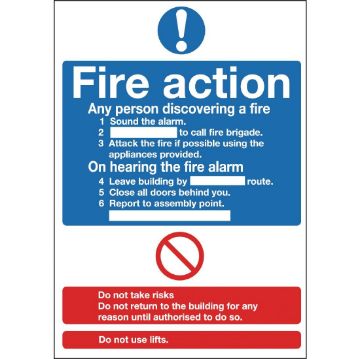 Picture of Fire Action Sign