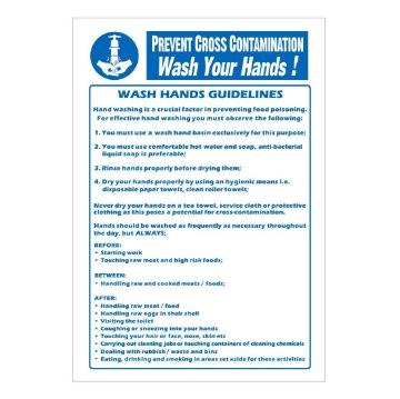Picture of Vogue Prevent Cross Contamination Wash Hands Sign