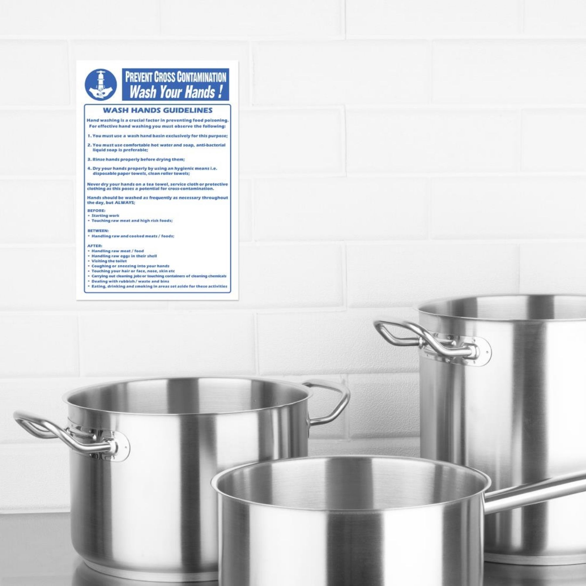 Picture of Vogue Prevent Cross Contamination Wash Hands Sign