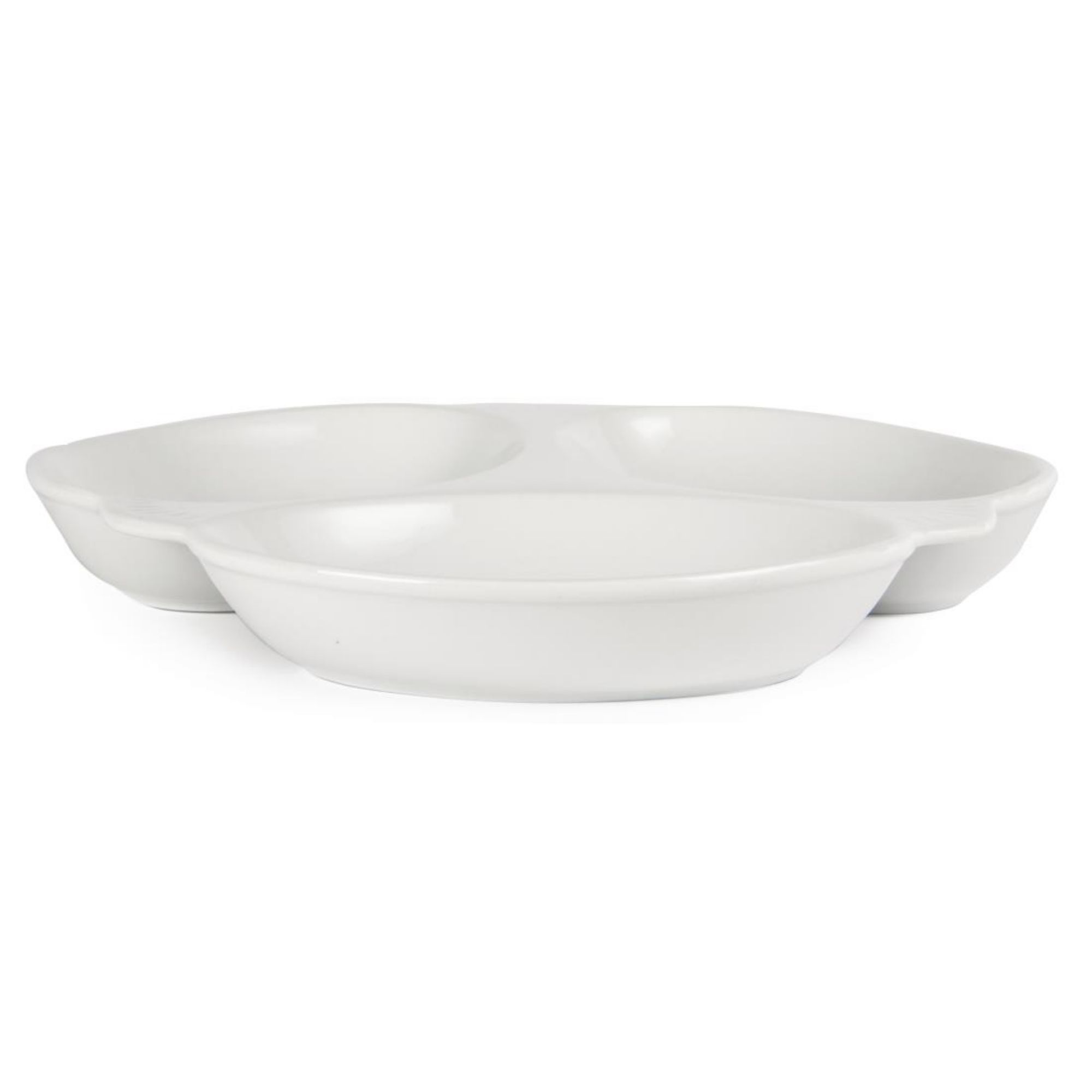 Picture of Olympia Whiteware Vegetable Dishes 3 Section 250mm (6 pack)