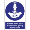 Picture of Vogue Toilet Wash Hands Sign - W188
