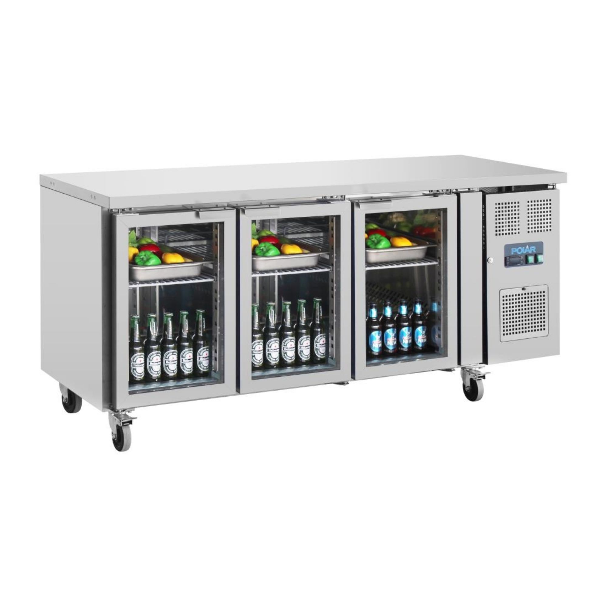 Picture of Polar U-Series 3 Door Counter Fridge with Glass Doors