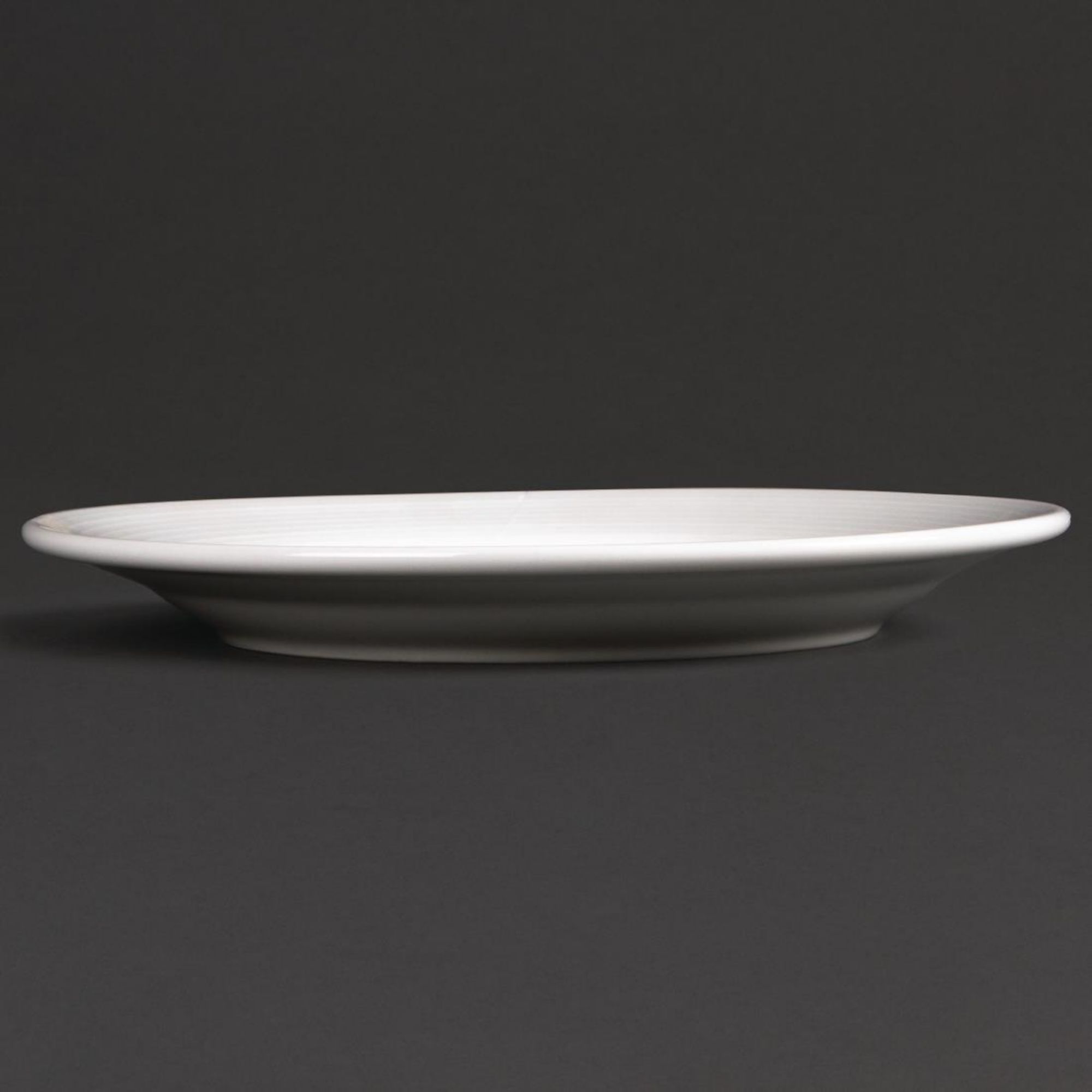 Picture of Olympia Linear Wide Rimmed Plates White 200mm (12 pack)