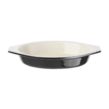 Picture of Vogue Black Cast Iron Oval Gratin Dish 650ml