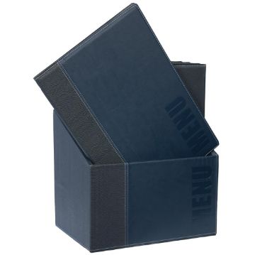 Picture of Securit Contemporary Menu Covers and Storage Box A4 Blue (20 pack)