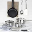 Picture of Caterboss Essentials Cook Like A Pro Stainless Steel & Aluminium 4-Piece Saucepan & Frying Pan Set - SA689
