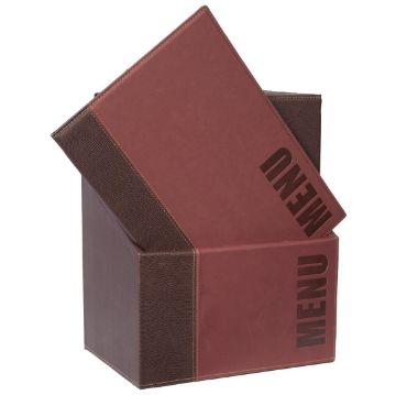 Picture of Securit Contemporary Menu Covers and Storage Box A4 Bordeaux (20 pack)