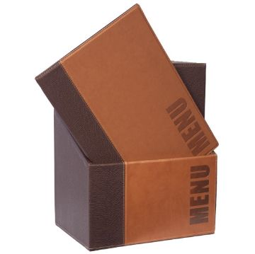 Picture of Securit Contemporary Menu Covers and Storage Box A4 Tan (20 pack)