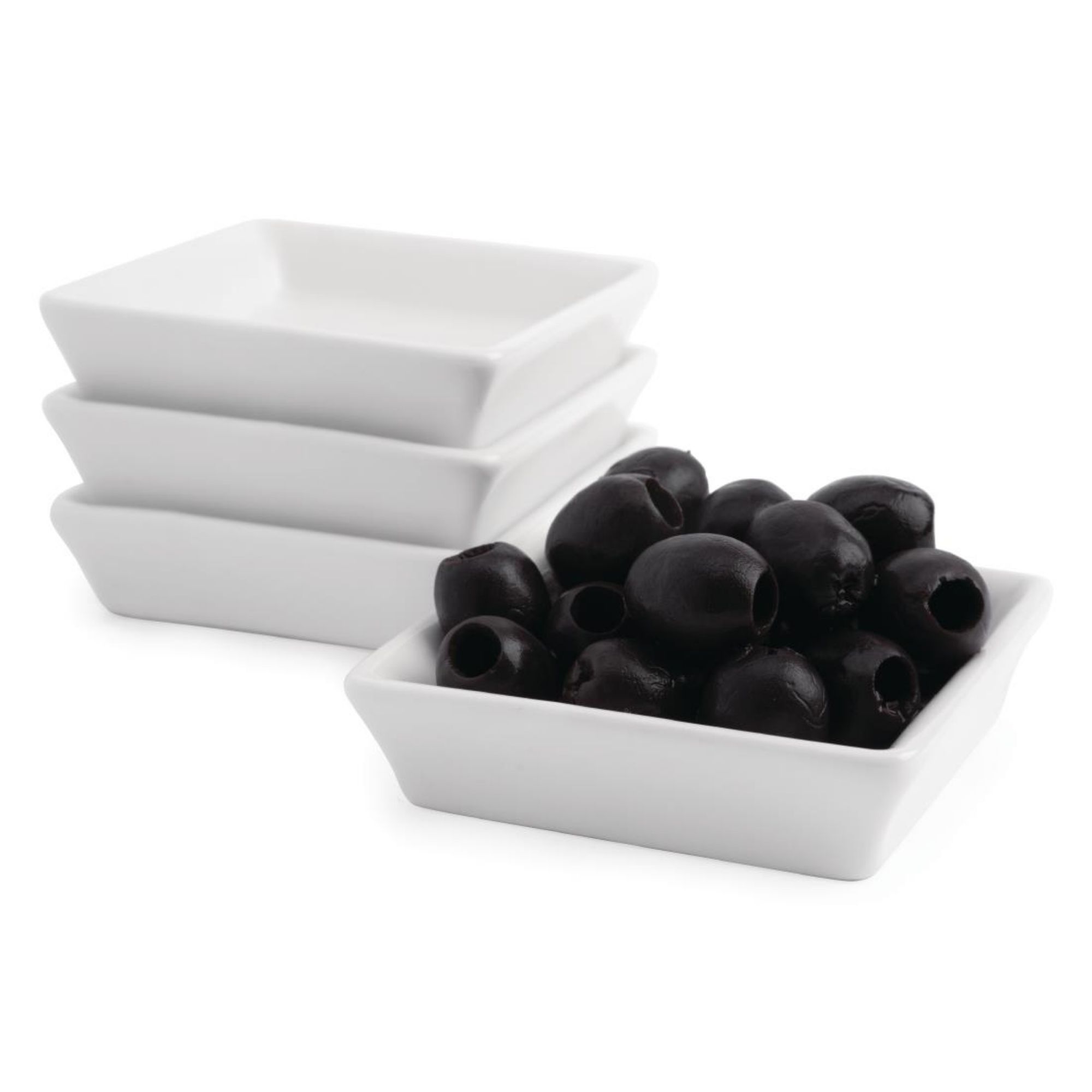 Picture of Olympia Flat Square Miniature Dishes 80mm (12 Pack)