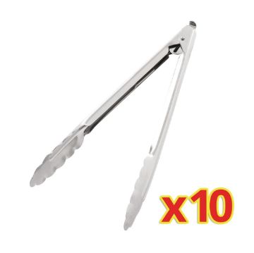Picture of Bulk Buy Catering Tongs 10" (10 Pack)