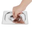Picture of Vogue Stainless Steel Gastronorm Tray Set with Lids 1/6 (4 pack) - S431