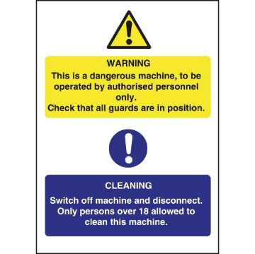 Picture of Vogue Dangerous Machine Cleaning Sign