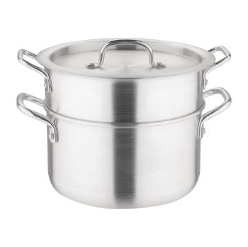 Picture of Vogue Aluminium Double Boiler Pan With Lid 24cm