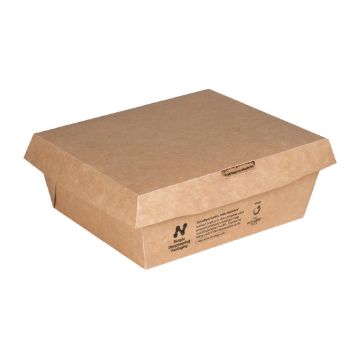 Picture of Notpla Clip & Close Food Boxes 1000ml - Kraft (260 Pack)