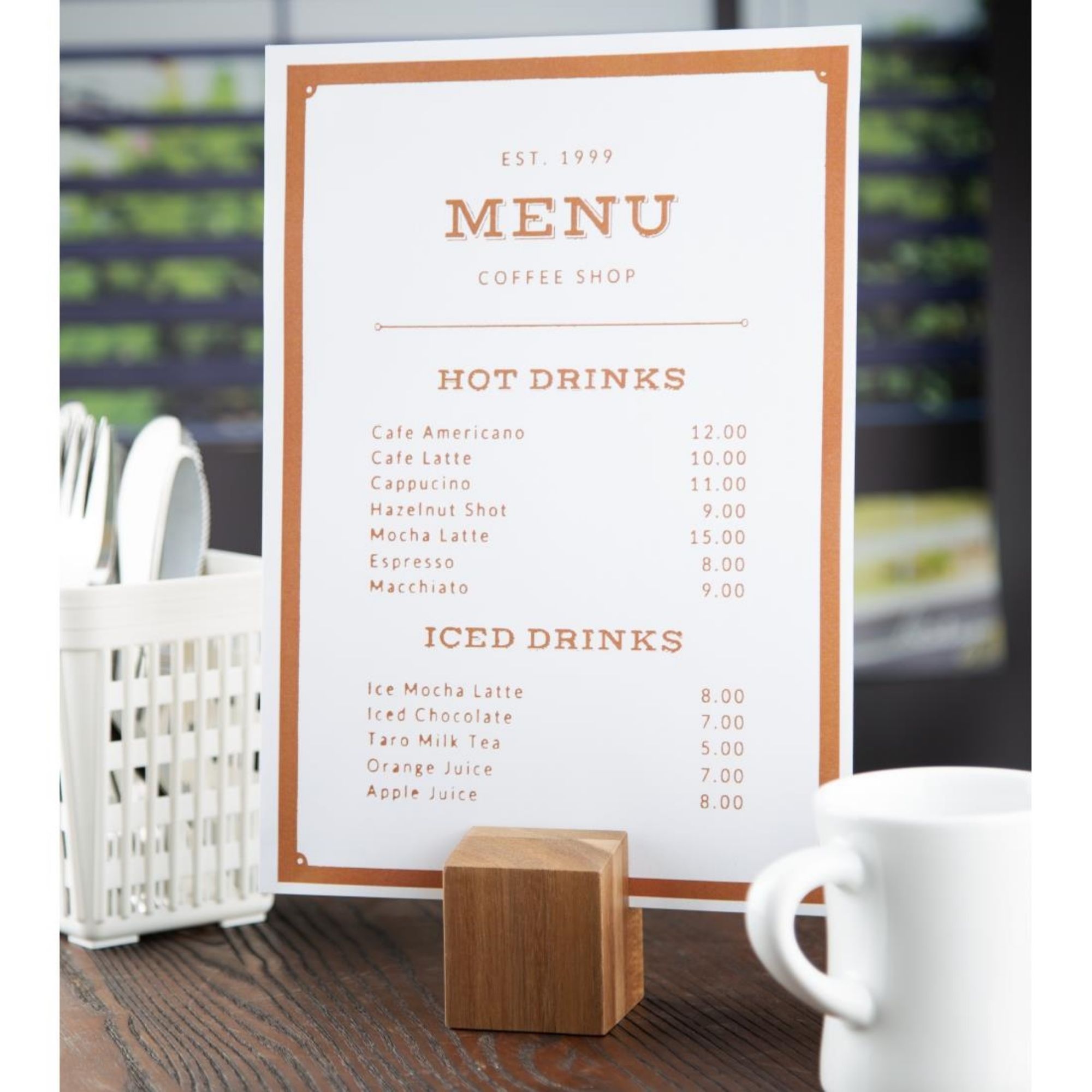 Picture of Olympia Wooden Menu Holder and Riser