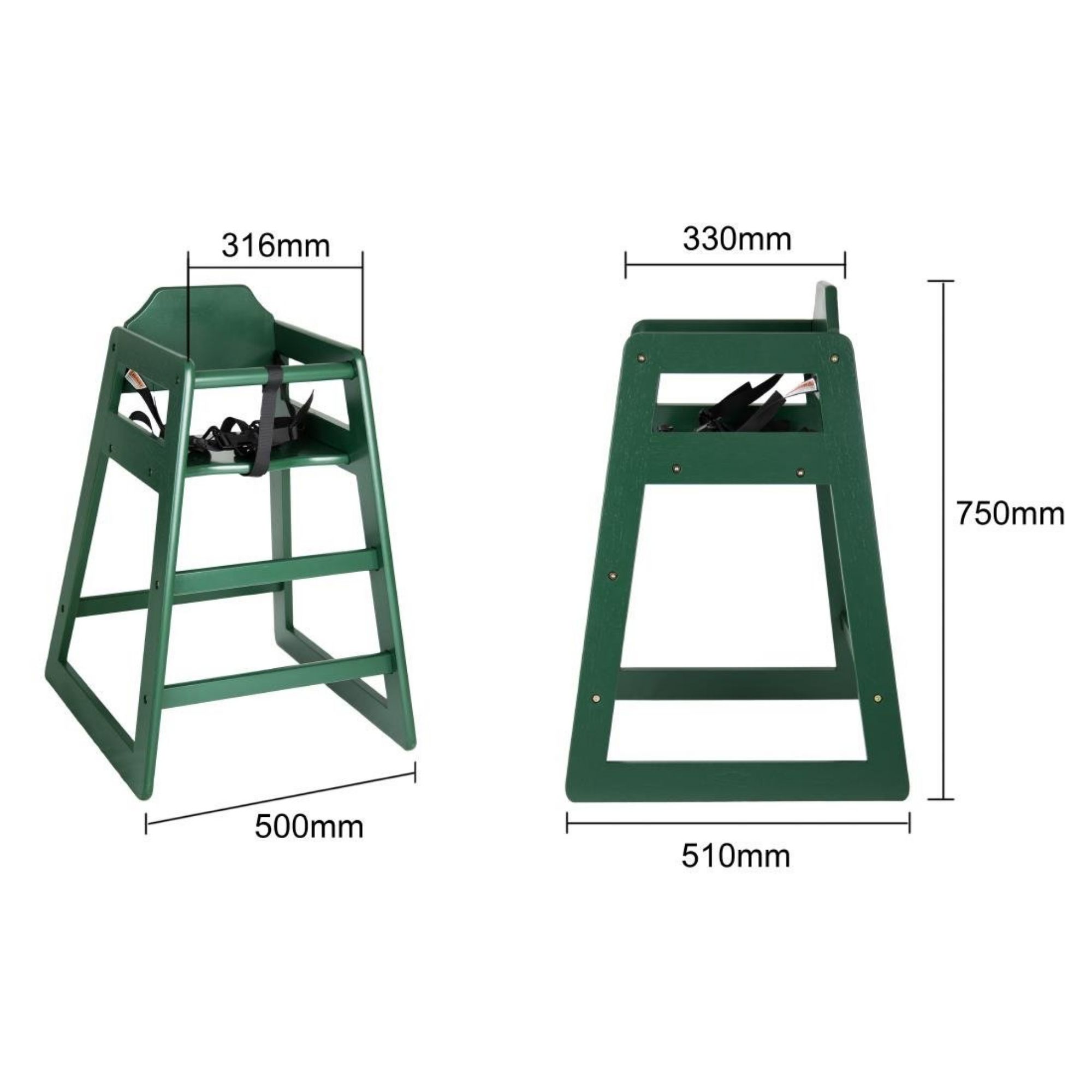 Picture of Bolero Wooden Highchair Forest Green