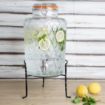 Picture of Olympia Geo Glass Clip-Top Drinks Dispenser with Wire Stand 8Ltr - JB379