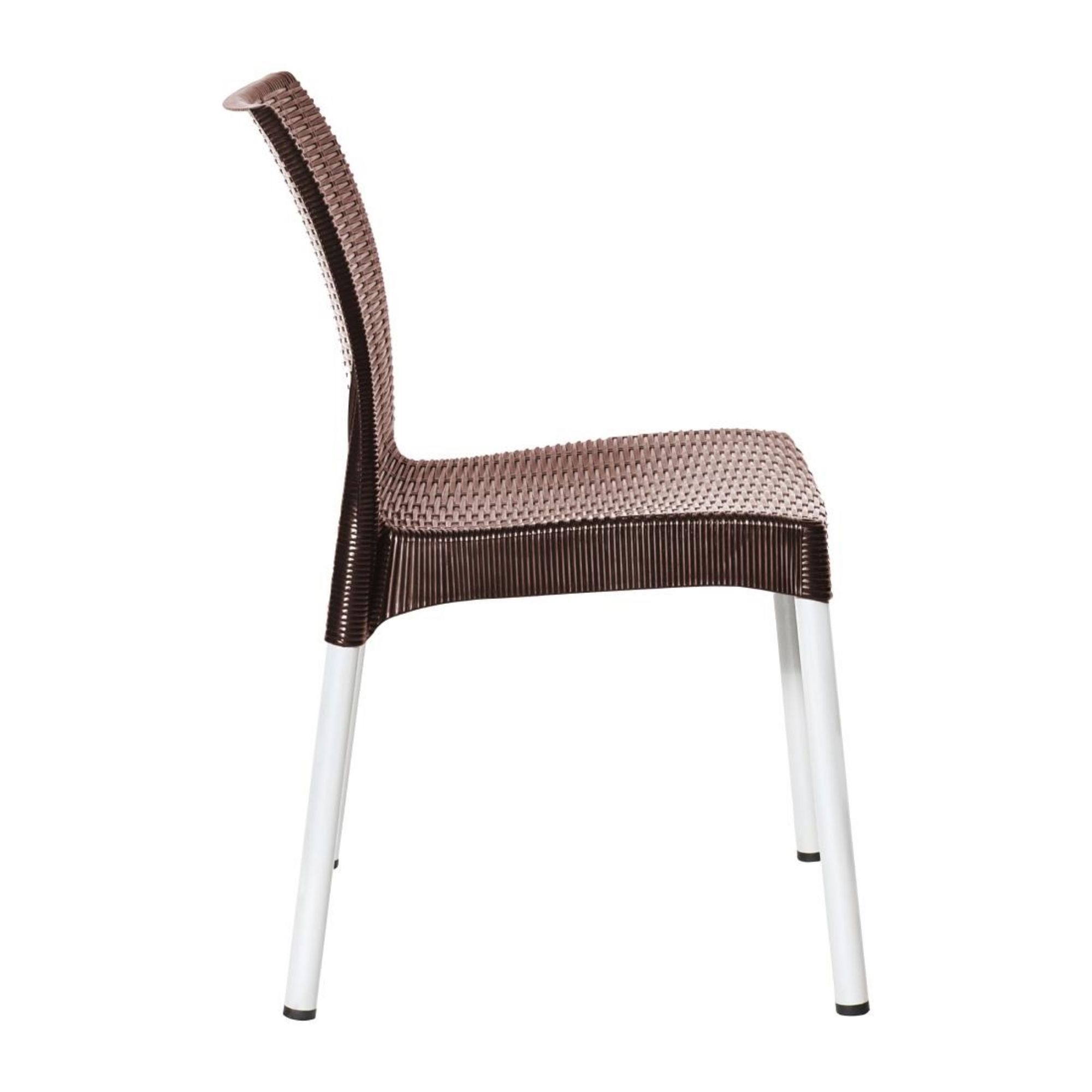 Picture of Bolero Elements Polypropylene Rattan Side Chairs Dark Brown (4 Pack)