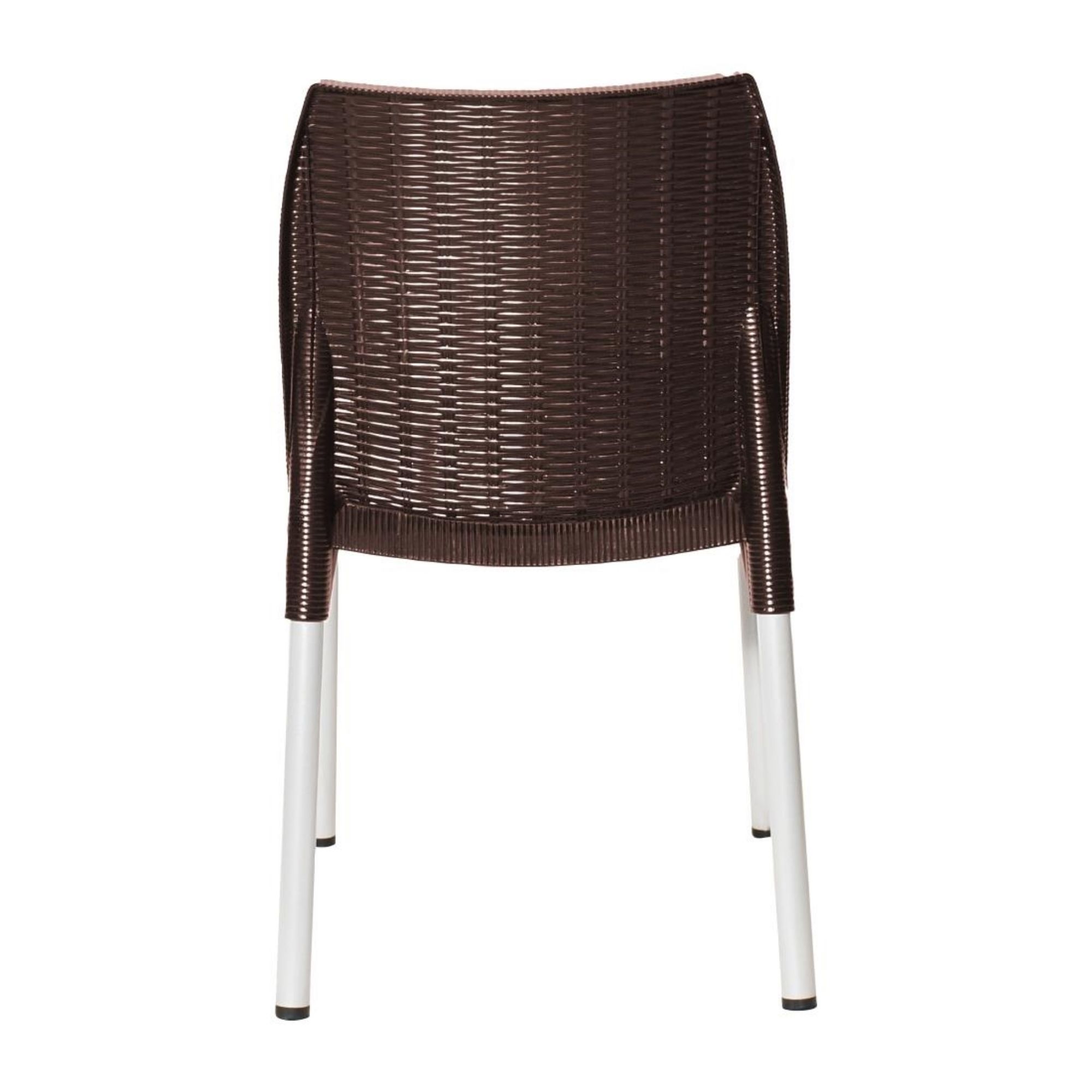 Picture of Bolero Elements Polypropylene Rattan Side Chairs Dark Brown (4 Pack)