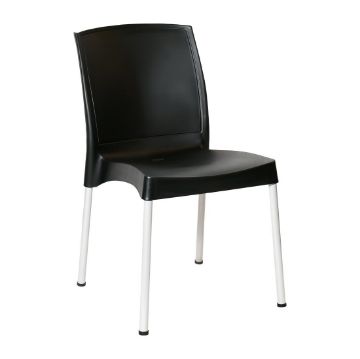Picture of Bolero Elements Polypropylene Plain Side Chairs Black (4 Pack)