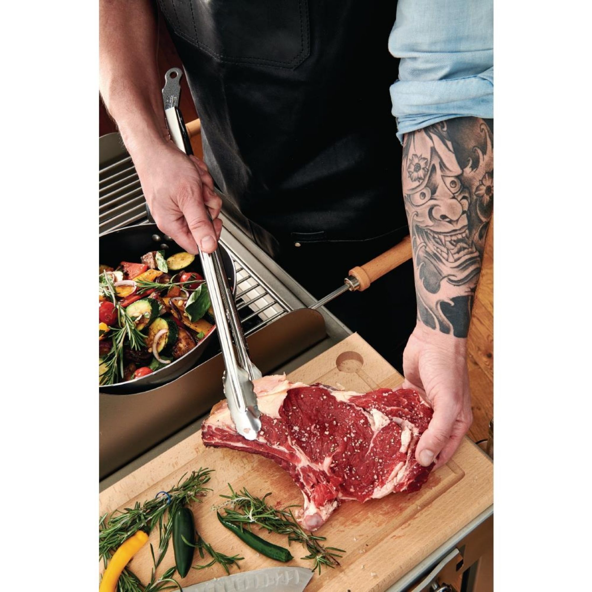 Picture of De Buyer Stainless Steel Utility Tongs 400mm