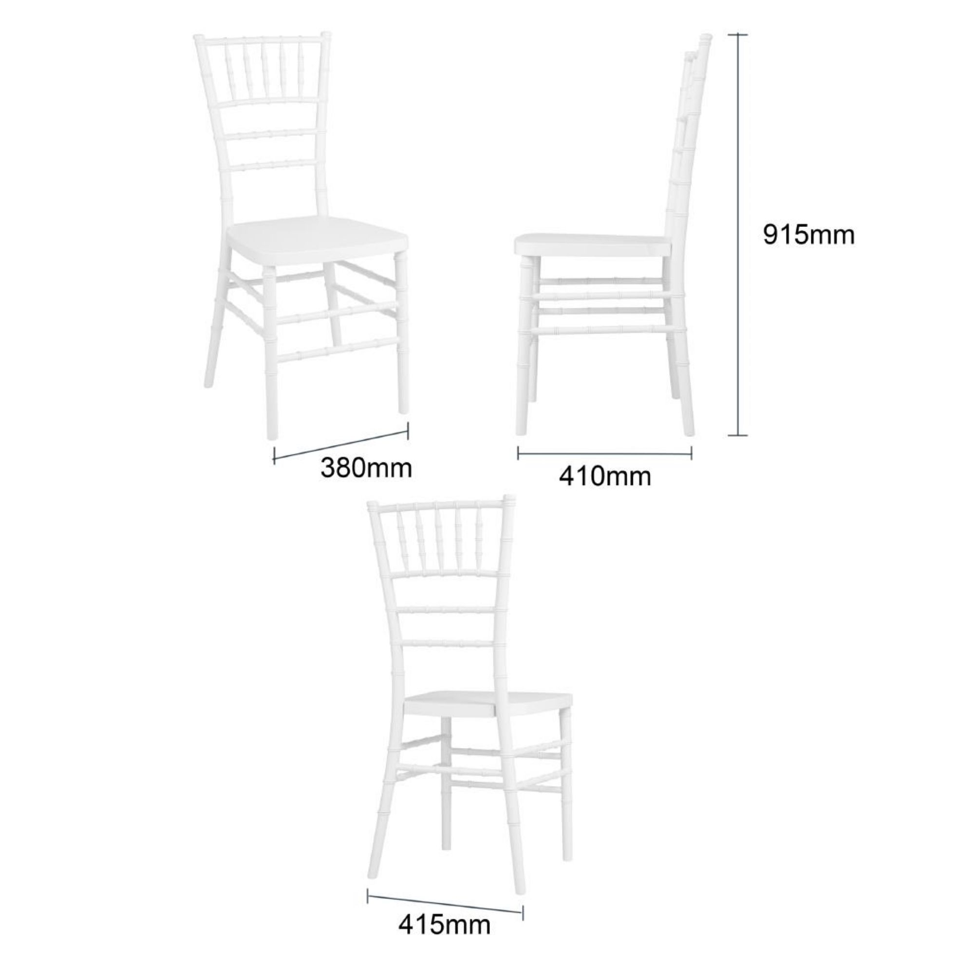 Picture of Bolero Chiavari Polypropylene Chairs White (4 Pack)