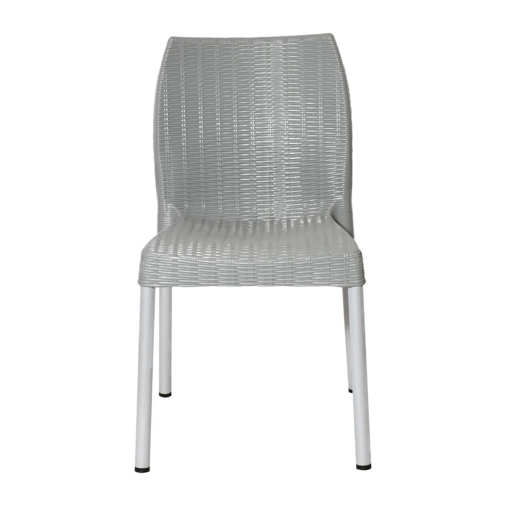 Picture of Bolero Elements Polypropylene Rattan Side Chairs Grey (4 Pack)