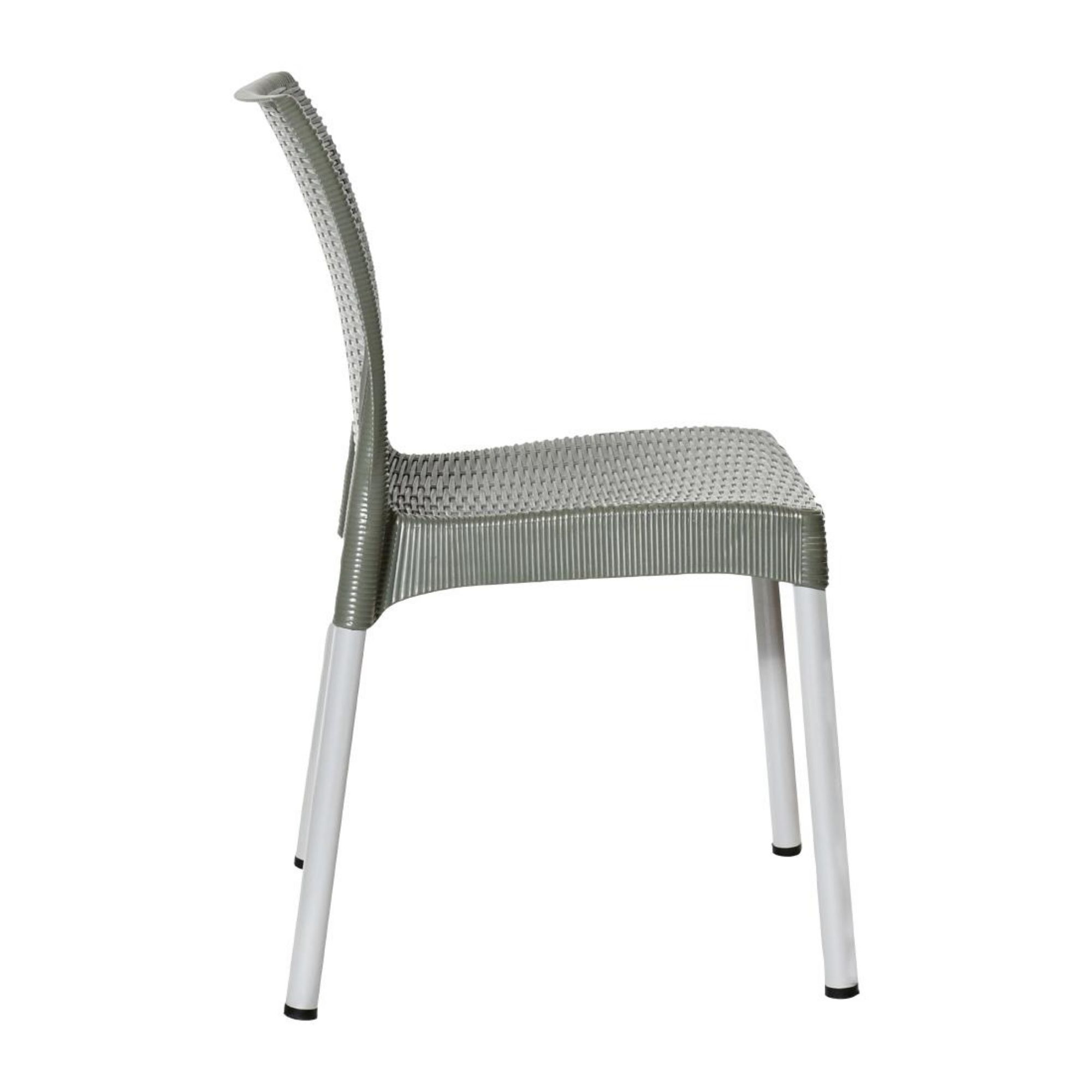 Picture of Bolero Elements Polypropylene Rattan Side Chairs Olive Green (4 Pack)