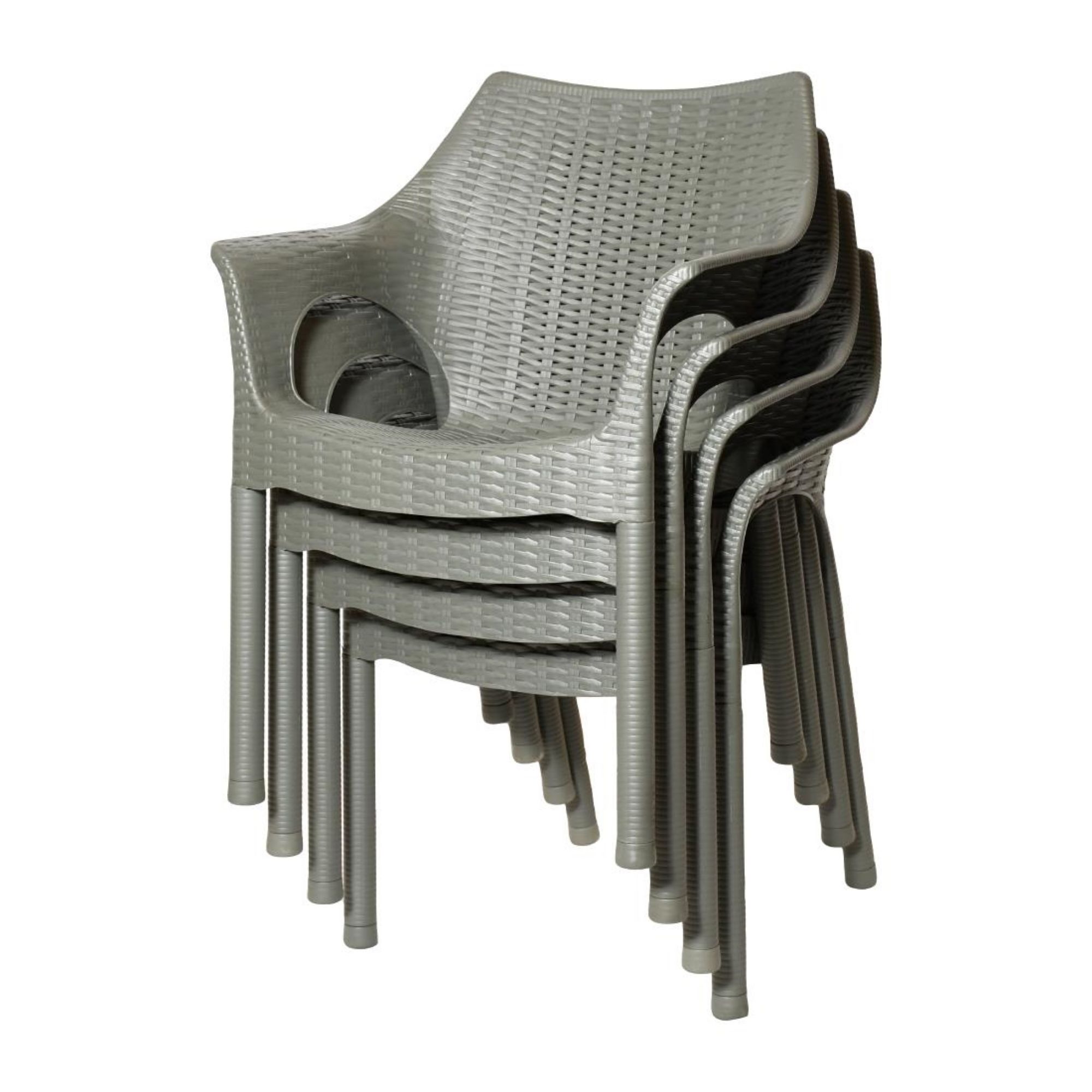 Picture of Bolero Elements Polypropylene Armchairs Olive Green (4 Pack)