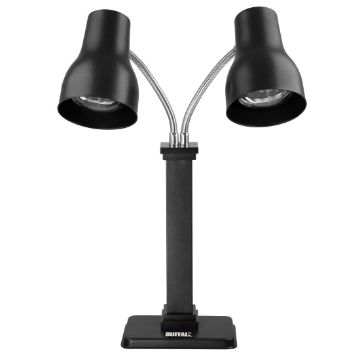 Picture of Buffalo Double Heat Lamp Carving Station Matt Black 2x250W