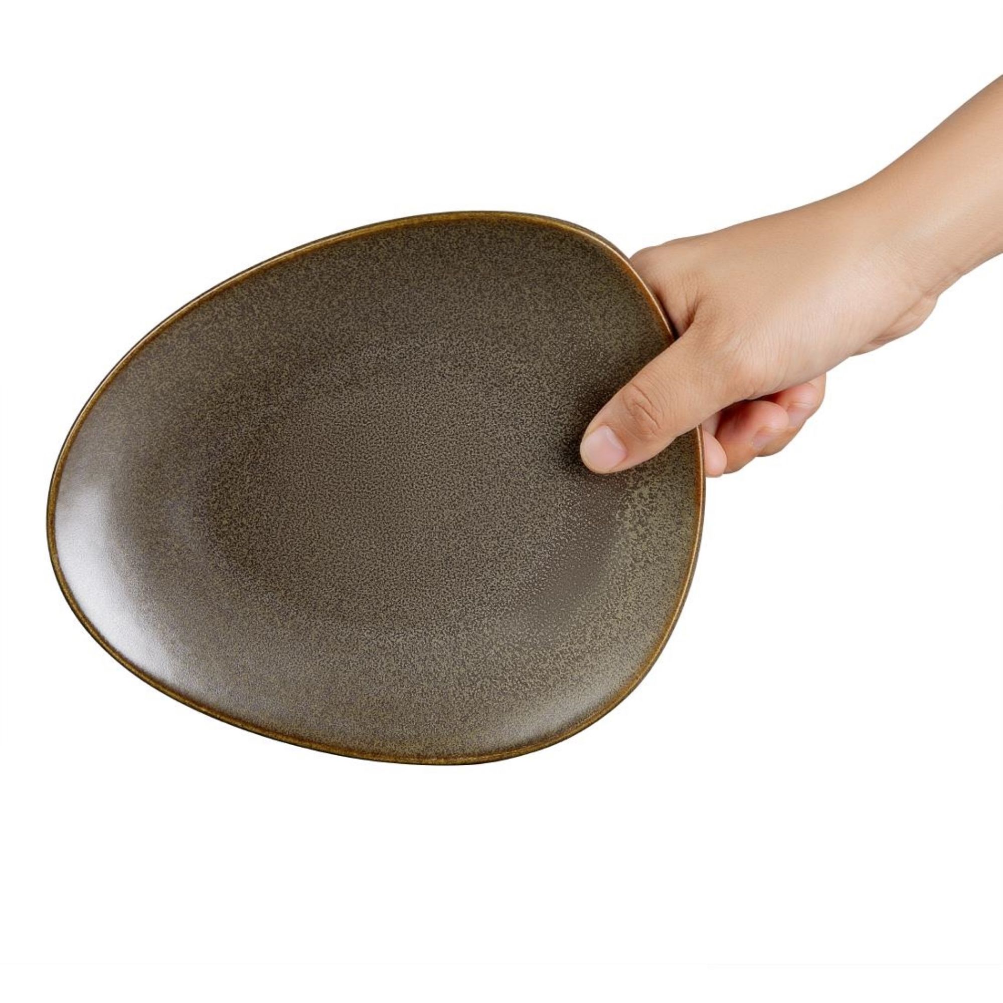 Picture of Olympia Ember Mahogany Triangle Plates 190x160mm (6 Pack)