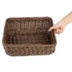 Picture of Olympia Polywicker Rectangular Display Basket Dark Brown 360x300mm - JA362