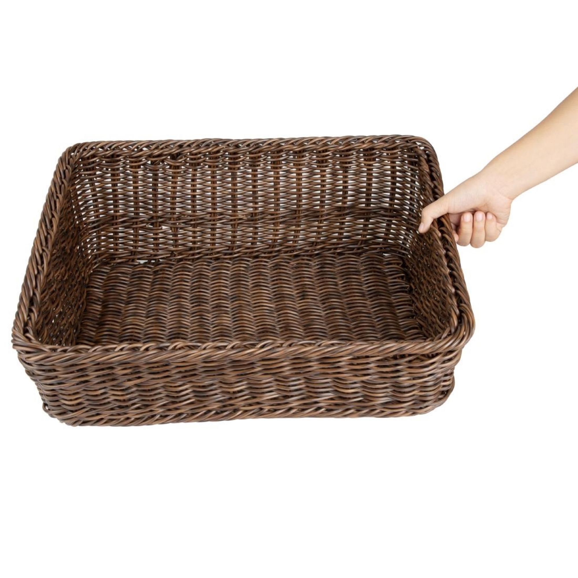 Picture of Olympia Polywicker Rectangular Display Basket Dark Brown 525x385mm