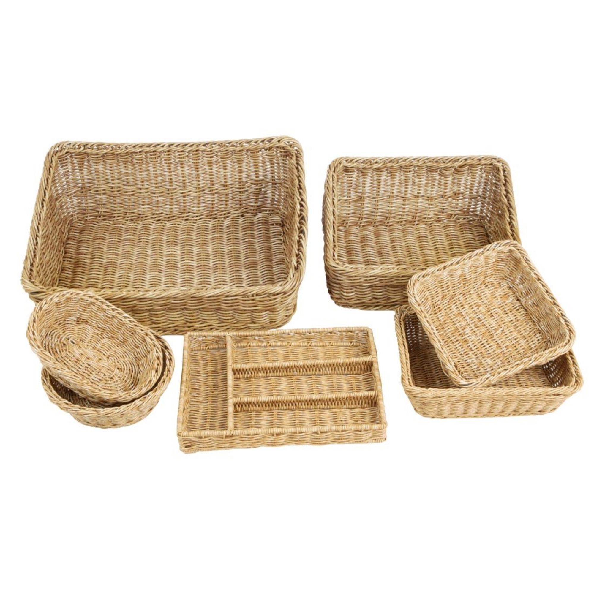 Picture of Olympia Polywicker Square Basket Light Brown 230x230mm