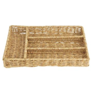 Picture of Olympia Polywicker Cutlery Organiser Light Brown 340x250mm
