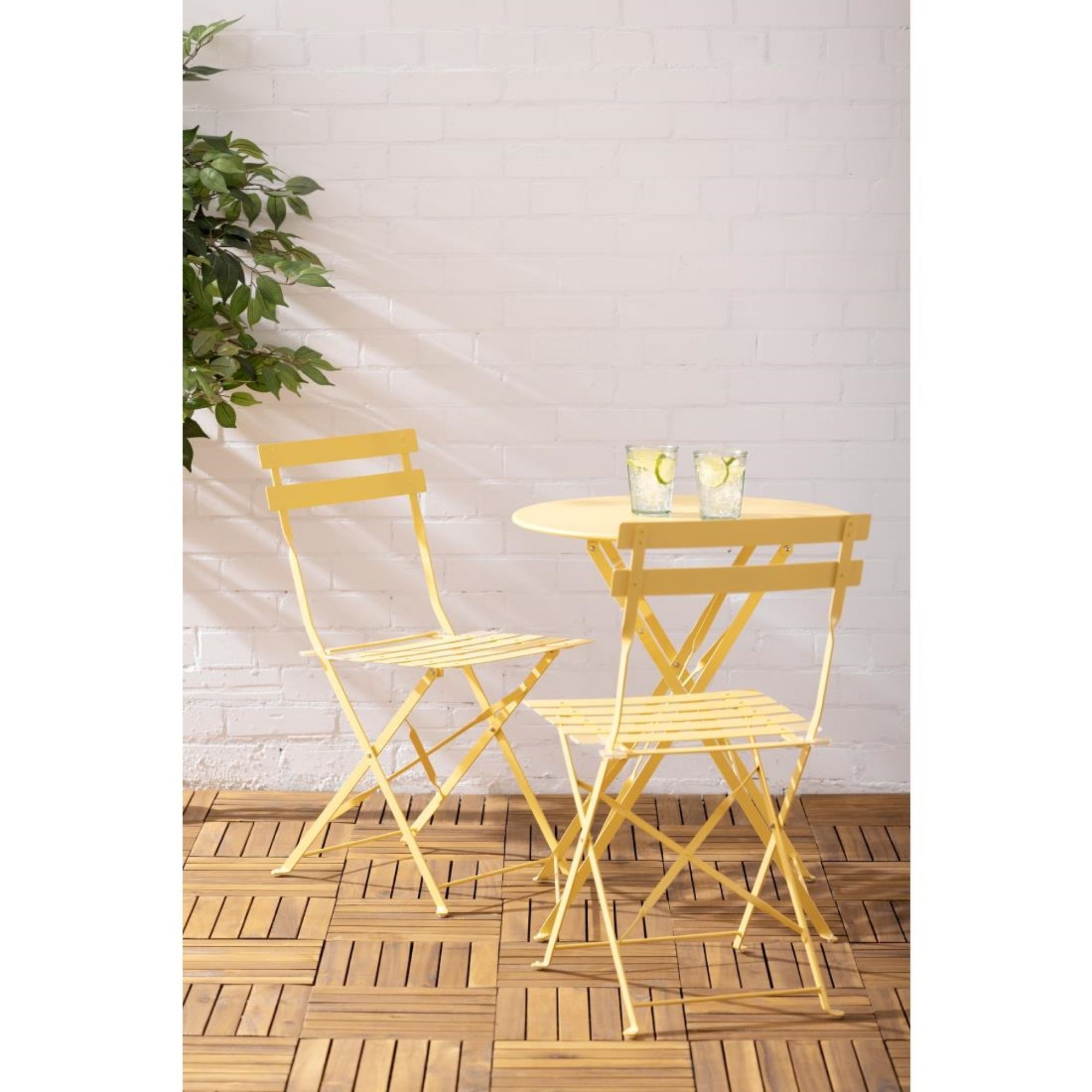 Picture of Bolero Perth Mellow Yellow Pavement Style Round Table 600mm