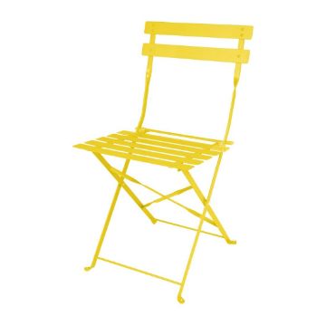 Picture of Bolero Perth Mellow Yellow Pavement Style Steel Folding Chairs (2 Pack)