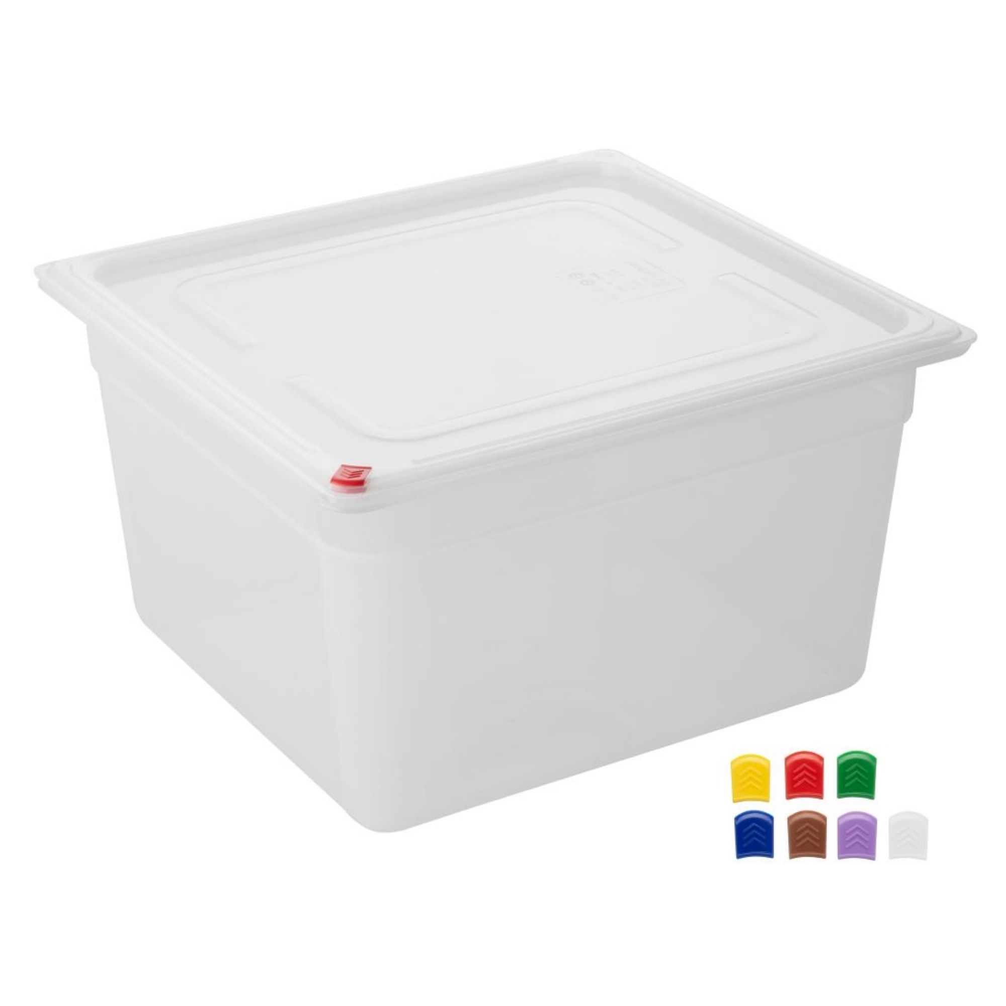 Picture of Hygiplas Click PP GN Container 2/3 with Lid & 7 Colour Clips 200mm 16.1Ltr (Set 4)