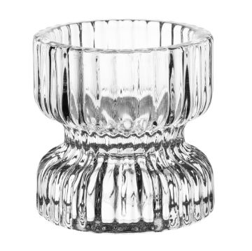 Picture of Olympia Ridged Glass Tealight/Candle Holders 52x52mm (6 Pack)