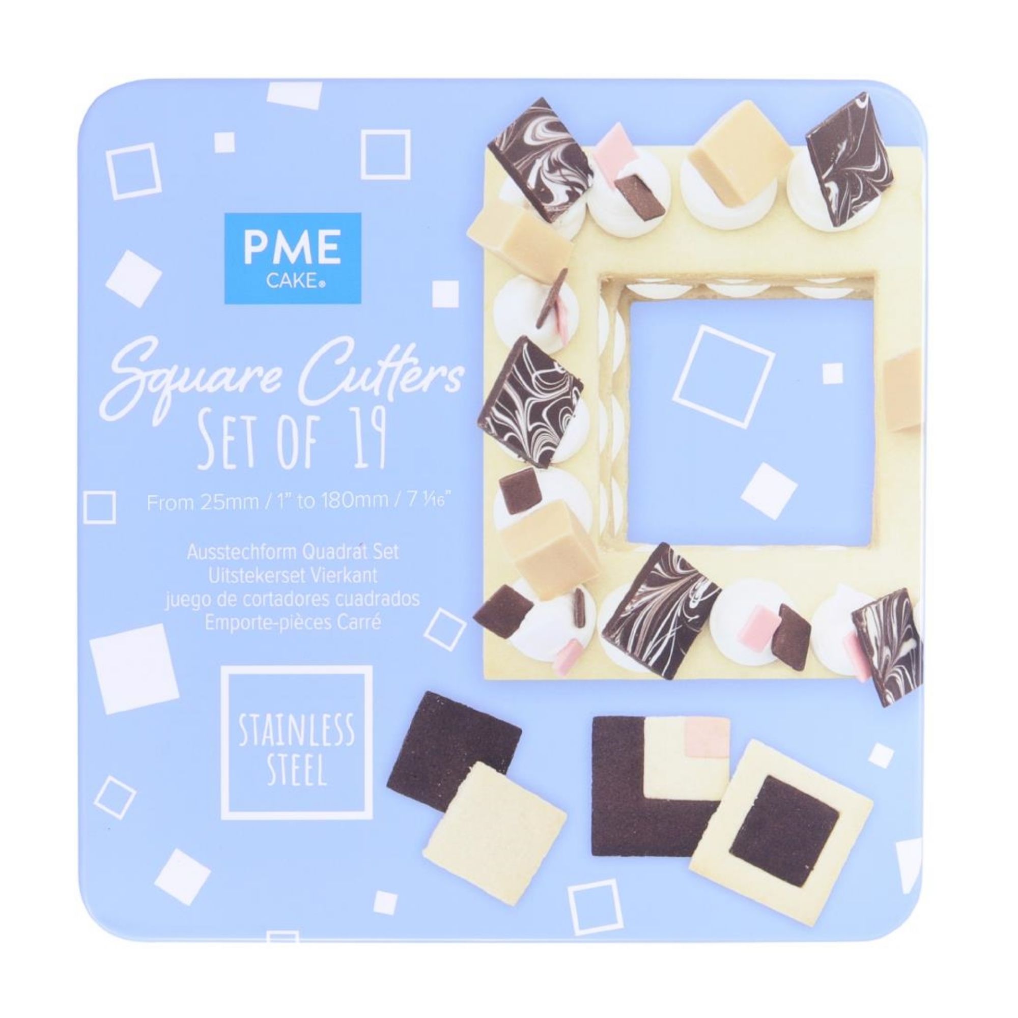 Picture of PME Square Stainless Steel Cutters (19 Pack)