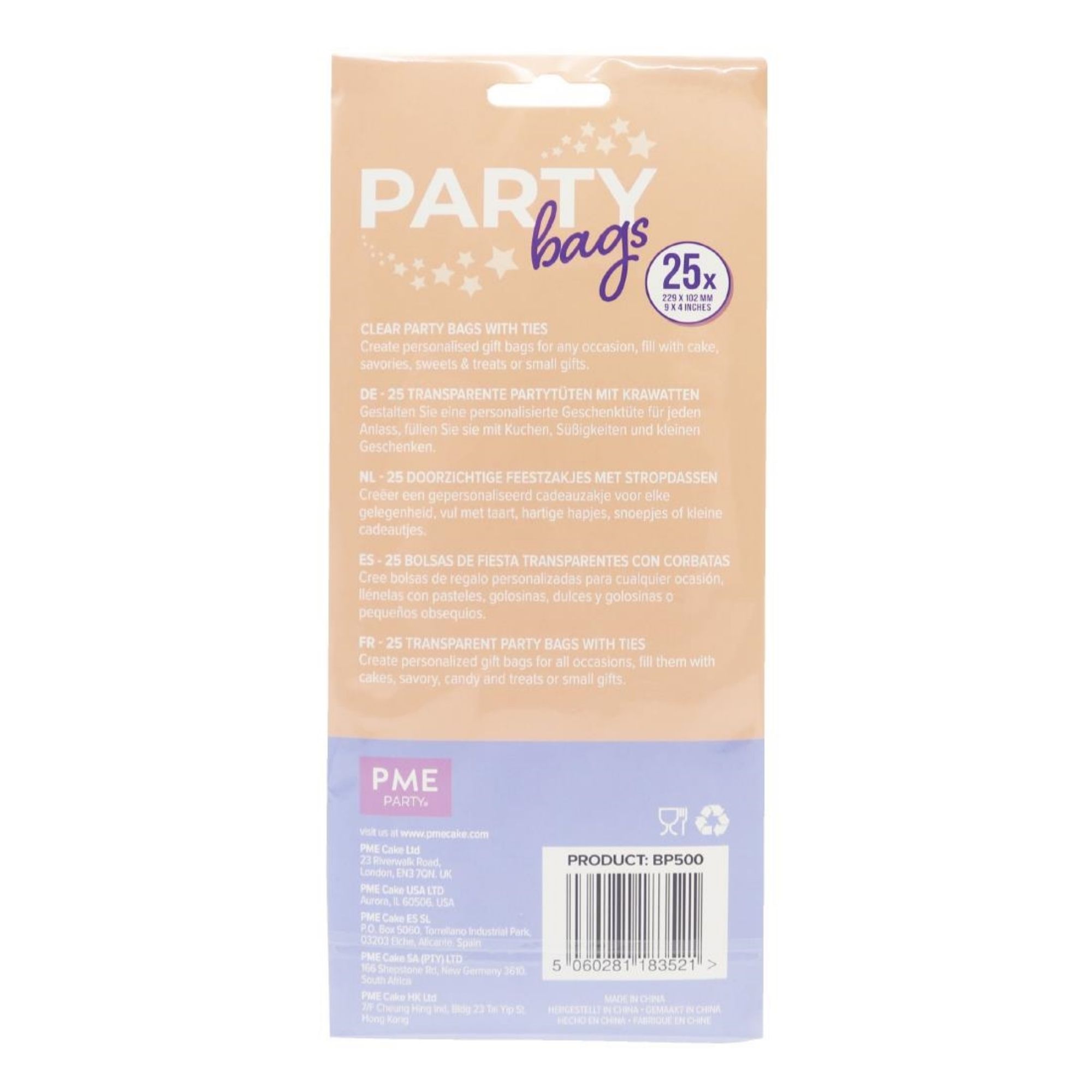 Picture of PME Party Bags with Silver Ties (25 Pack)