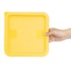 Picture of Hygiplas Square Food Storage Container Lid Yellow Medium - HY420