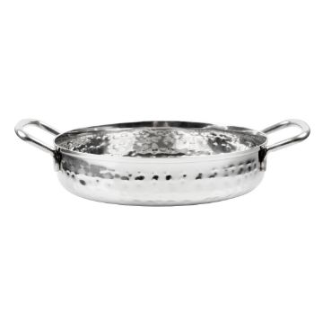 Picture of Olympia Table Presentation Handled Dish Stainless Steel Hammered 125mm