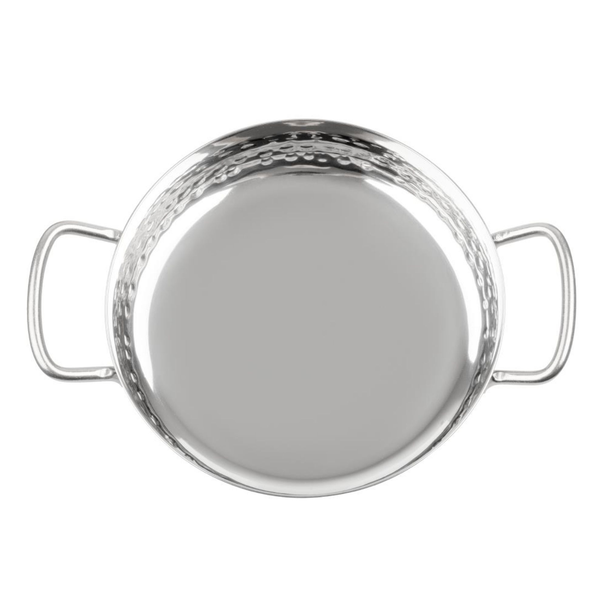 Picture of Olympia Table Presentation Handled Dish Stainless Steel Hammered 150mm