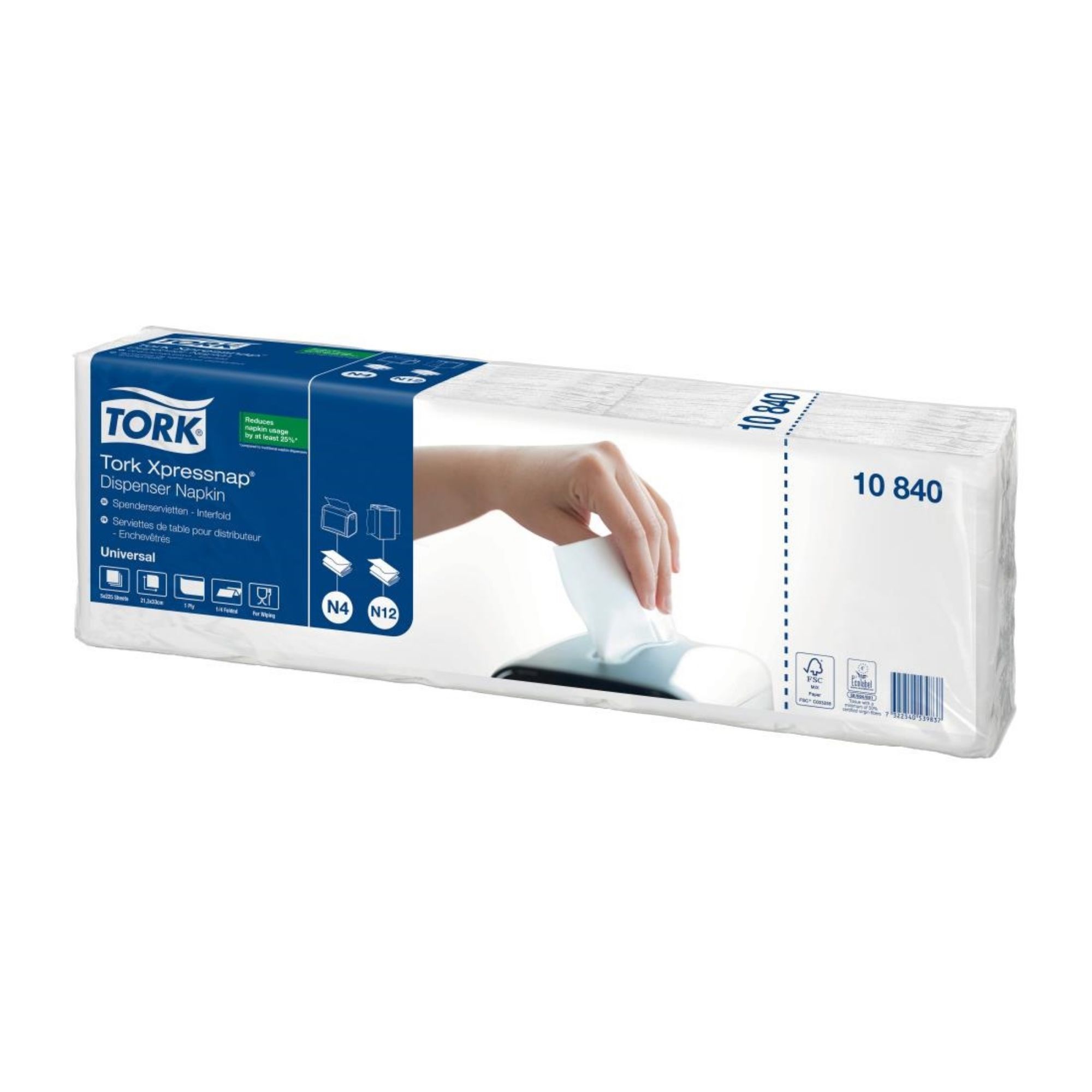 Picture of Tork Xpressnap White Dispenser Napkin 1Ply (9000 pack)