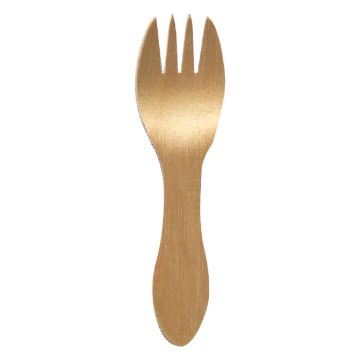 Picture of eGreen Wooden Mini Fork Food Grade Birchwood 102mm (1000 Pack)