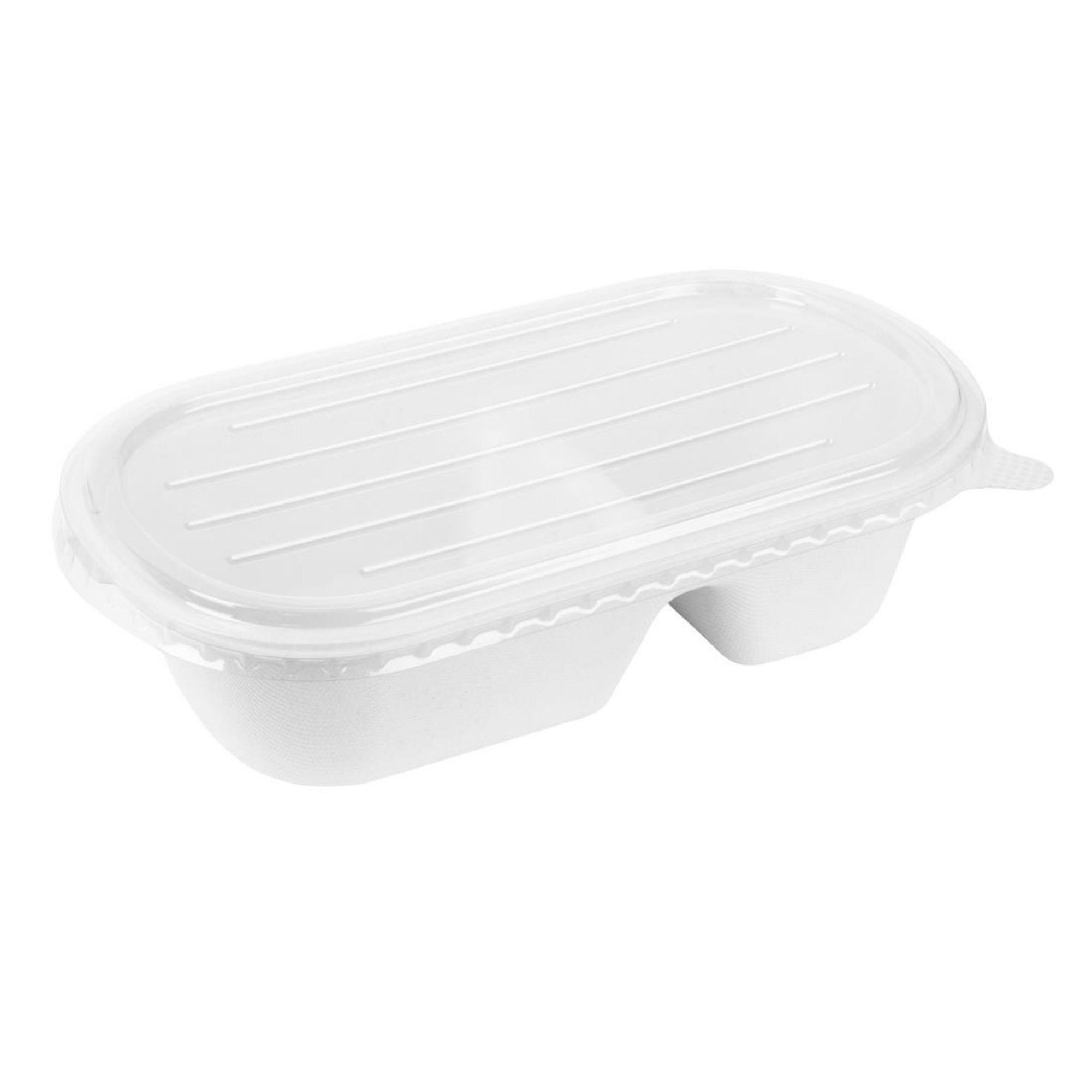 Picture of Fiesta Recyclable PET Lids for Bagasse Oval Containers (100 Pack)