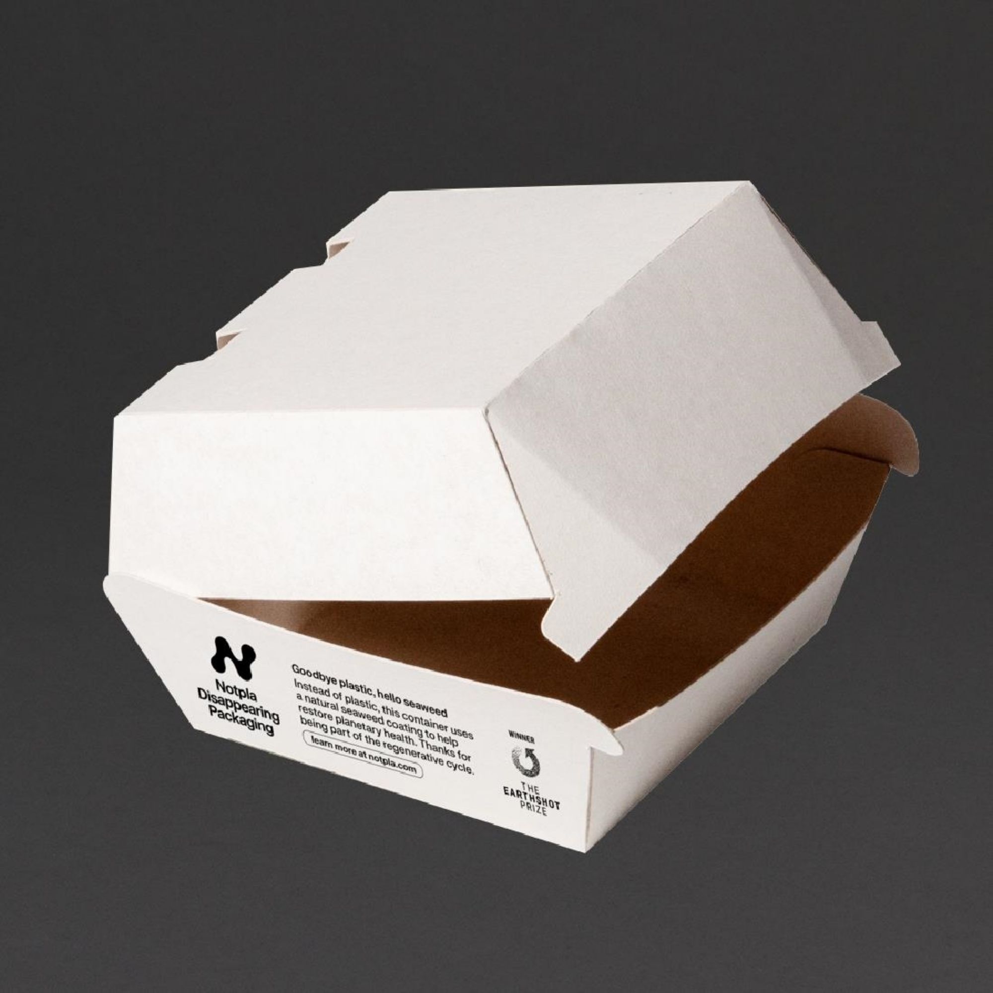Picture of Notpla 5" Clamshell Burger Boxes - White (200 Pack)