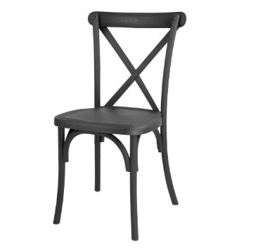 Picture of Bolero Manhattan Cross-Back Resin Chairs Black (4 Pack)