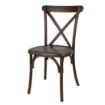 Picture of Bolero Manhattan Cross-Back Resin Chairs Dark Wood Effect (4 Pack) - HW281